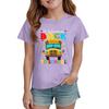 Kids Short Sleeve T Shirt Casual Crew Neck Top Children Back To School Printed Tee Lightweight Comfortable Fit