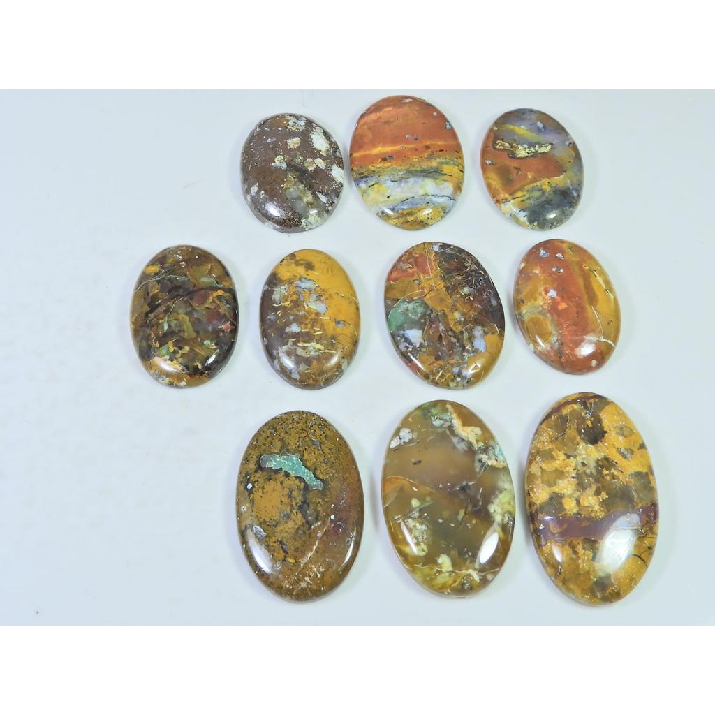282Cts. Natural Forest Agate Oval Cabochon Loose Gemstone 10 Pcs Lot C-1960