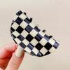 Women Elegant Checkerboard Acrylic Hair Claw Temperament Geometric Headband Hair Clips Hairpins Fahion Hair Accessories Gift