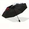 1pc Bloodthirsty Feline Automatic Umbrella High Quality Canopy, Portable Folding Umbrella with, Ideal Gift for - Travel, Everyday, Formal Ev