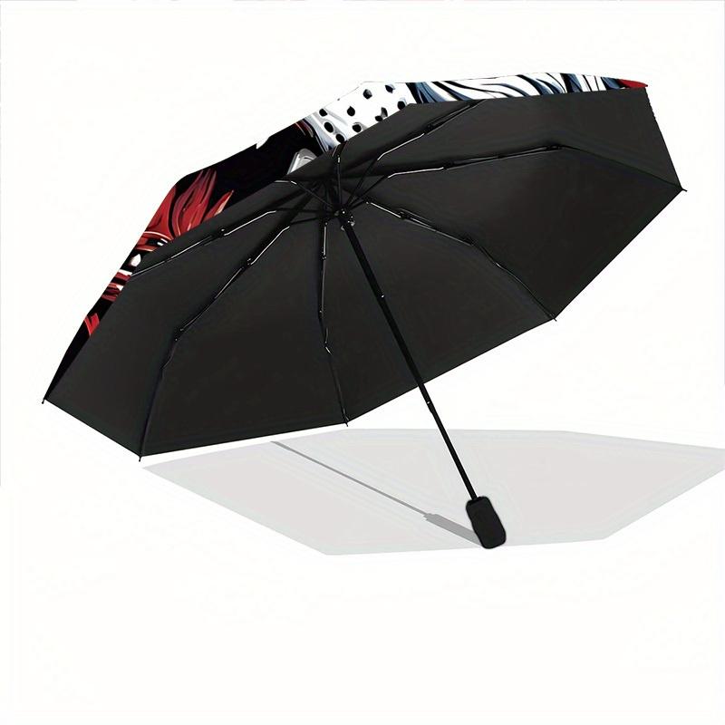 1pc Bloodthirsty Feline Automatic Umbrella High Quality Canopy, Portable Folding Umbrella with, Ideal Gift for - Travel, Everyday, Formal Ev