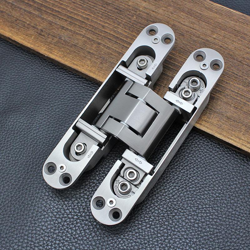 

3D Adjustable Invisible Hinge 304 Stainless Steel Cross-Folding Door Hidden Hinge срібний
