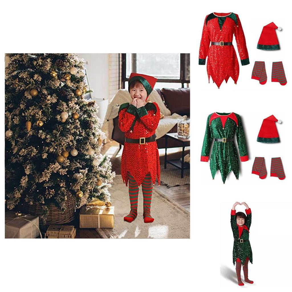 Cute Kid Christmas Elf Costume For Xmas Festive Outfits