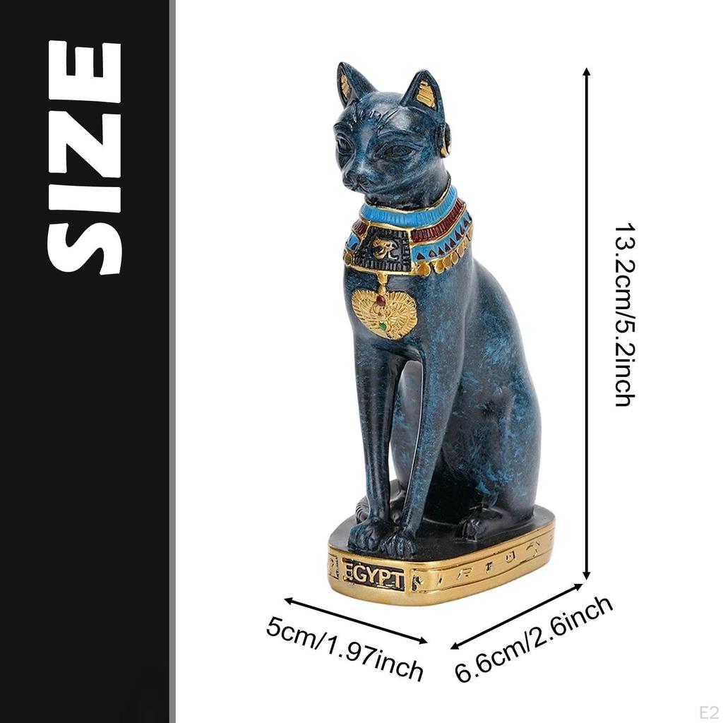 Egyptian Cat Bastet Statue Ancient Egypt Bast Figurine Animal Sculpture for Living Room Cabinet Bar