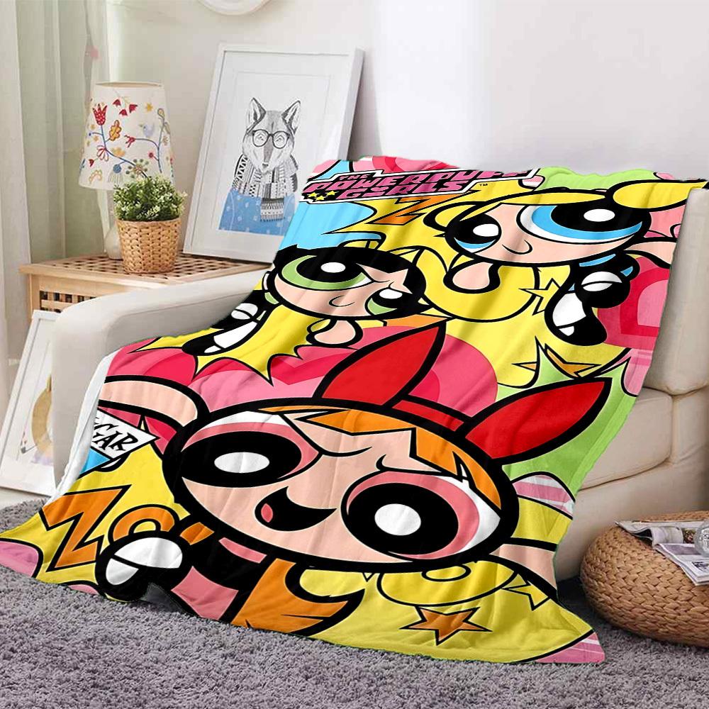 

1pc Powerpuff Girls Flannel Throw Blanket Lightweight Soft Warm All Season Blanket for Sofa, Bed, Travel,L1029040 130x150cm