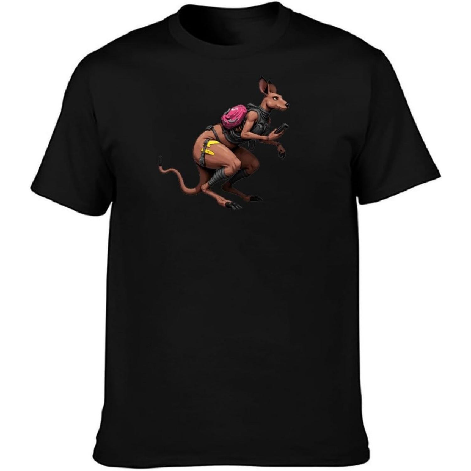 SHILEHUA Athletic Kangaroo Graphic T-Shirt, Black Cotton, Sports Design XXXXXL разноцветный