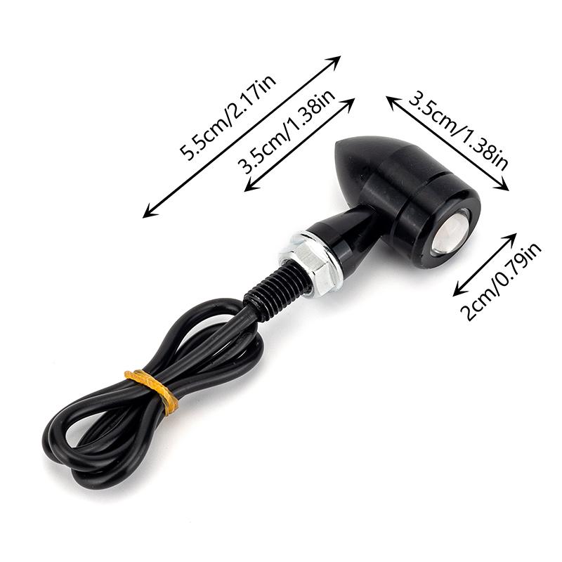 2Pcs Motorcycle Led Turn Signal Light Mini Bullet Moto Amber Flashing Light Indicator Led Signal Lamp For Cafe Racer