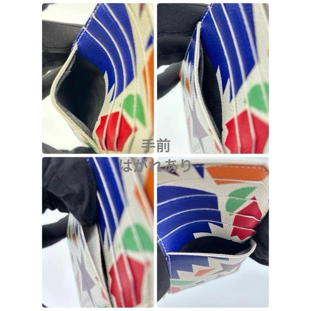 Used Saint Laurent | Rare Pattern [Appraised] Fragment Case | Geometric Pattern | Colorful | Coin Case | Card Case