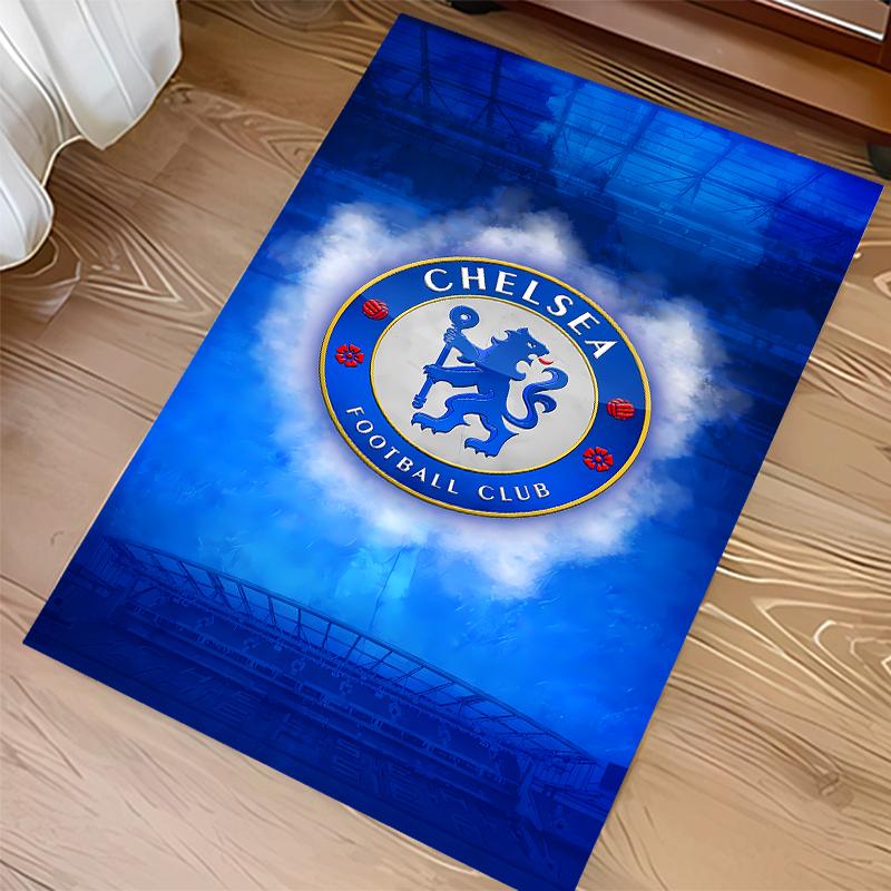 1pc Chelsea FC logo Print Area Rug - Soft,Washable Non-Slip Indoor Mat for Office Chairs,Living Room,Home Office Decorative Rug