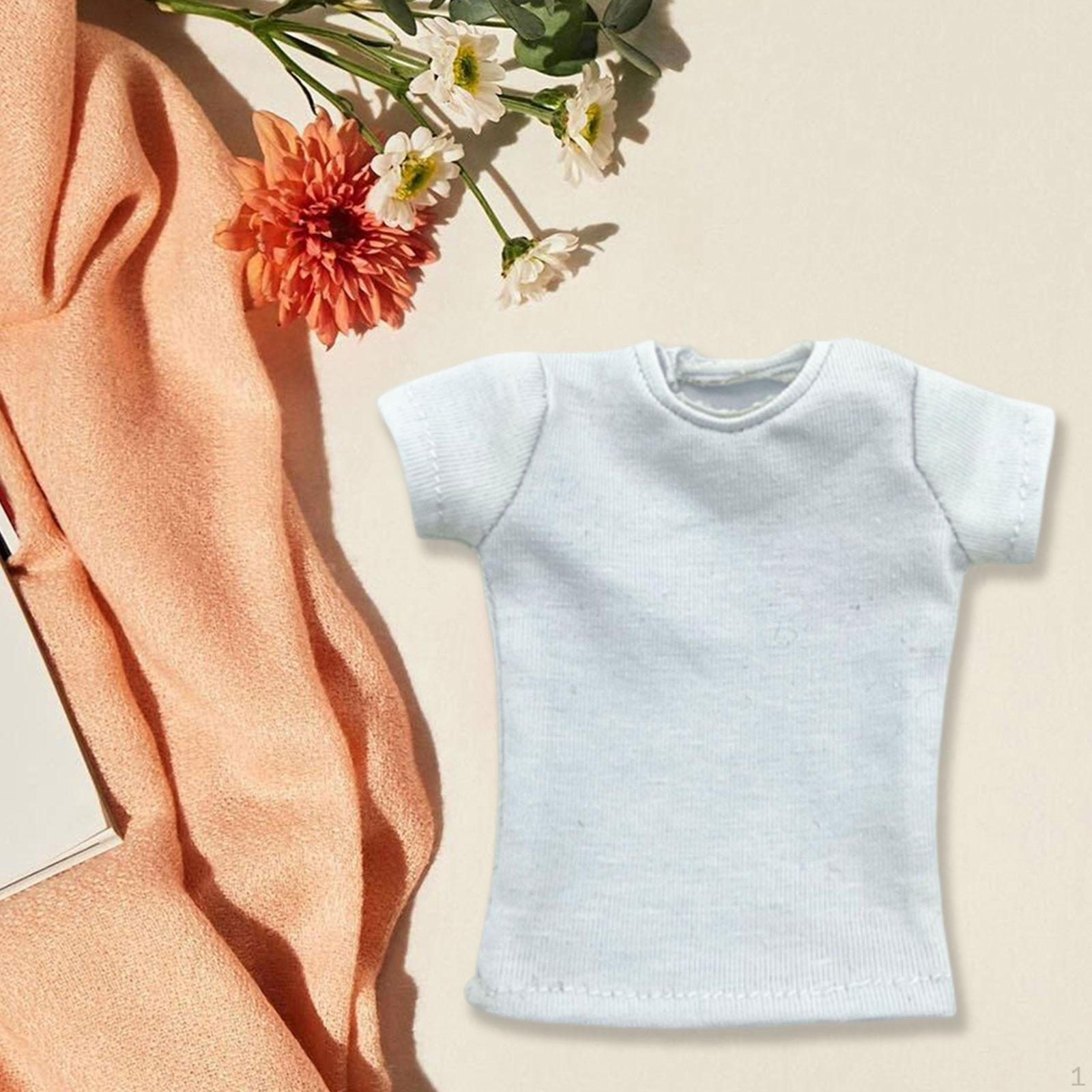 

1/6 Футболка Кукольная Одежда, 12 дюймов Женские Фигурки Одеваются Модель Аксессуары белый