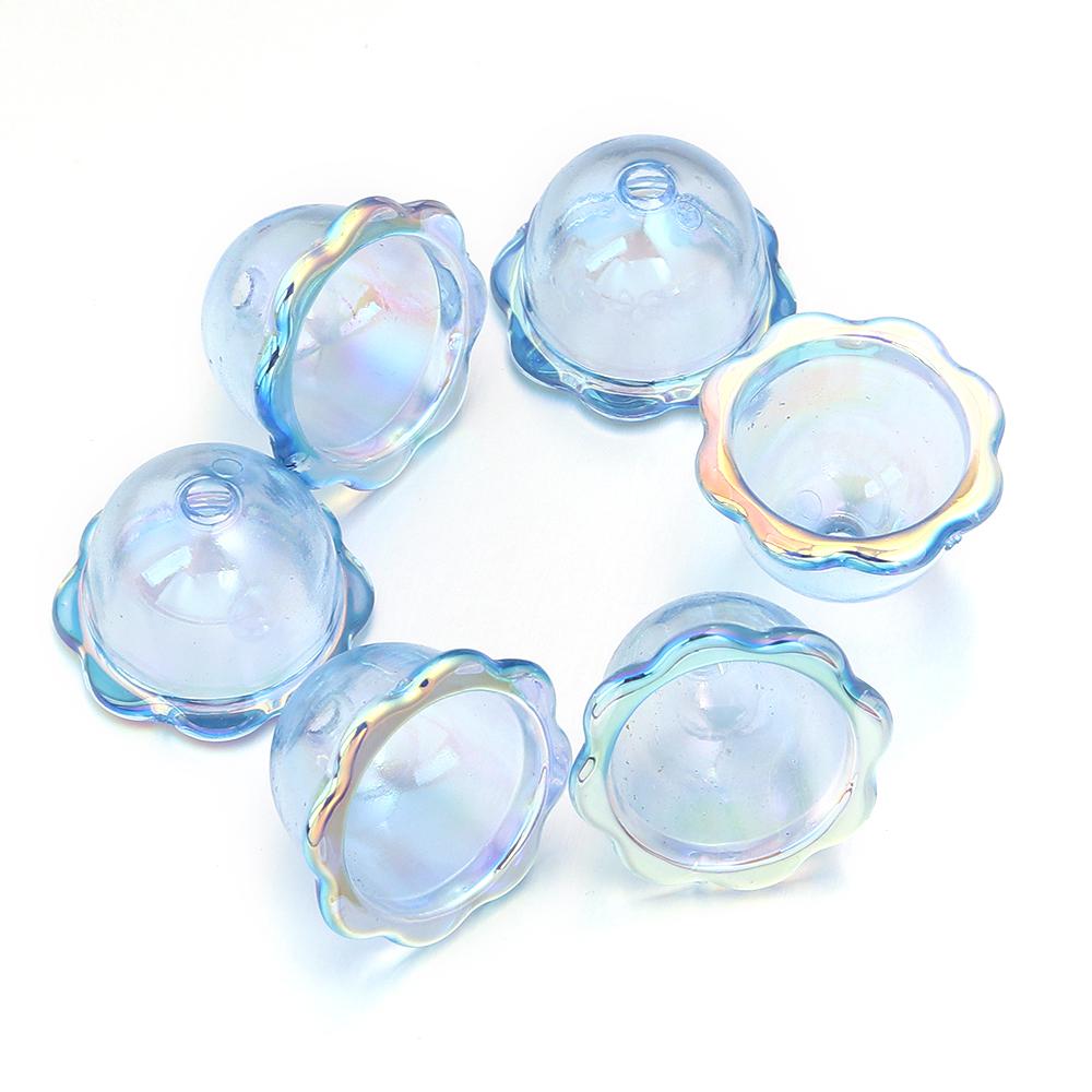 

6Pcs Acrylic Wind Bell Beads Colorful Beads Caps Jellyfish Spacer Bead for DIY Earrings Keychain Car Hanging Charms Accessories синій