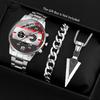 Watch Three-Piece Men'S Accessories Watch Ring Necklace Bracelet Men'S Quartz Watch