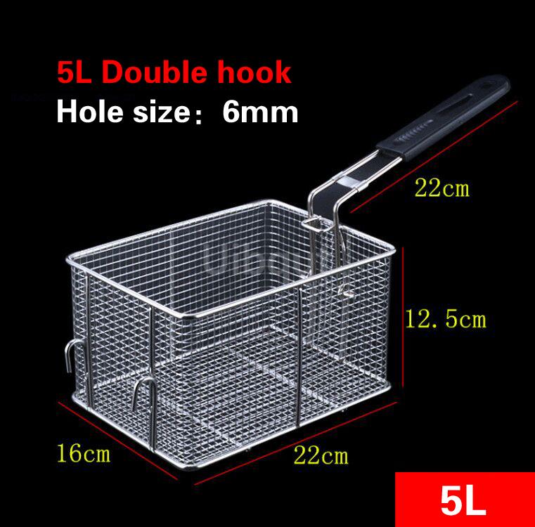 French Fries Frying Basket Net Food Basket Stainless Steel Fry Frame Square Oil Filter Frying Basket Frying Screen Strainer