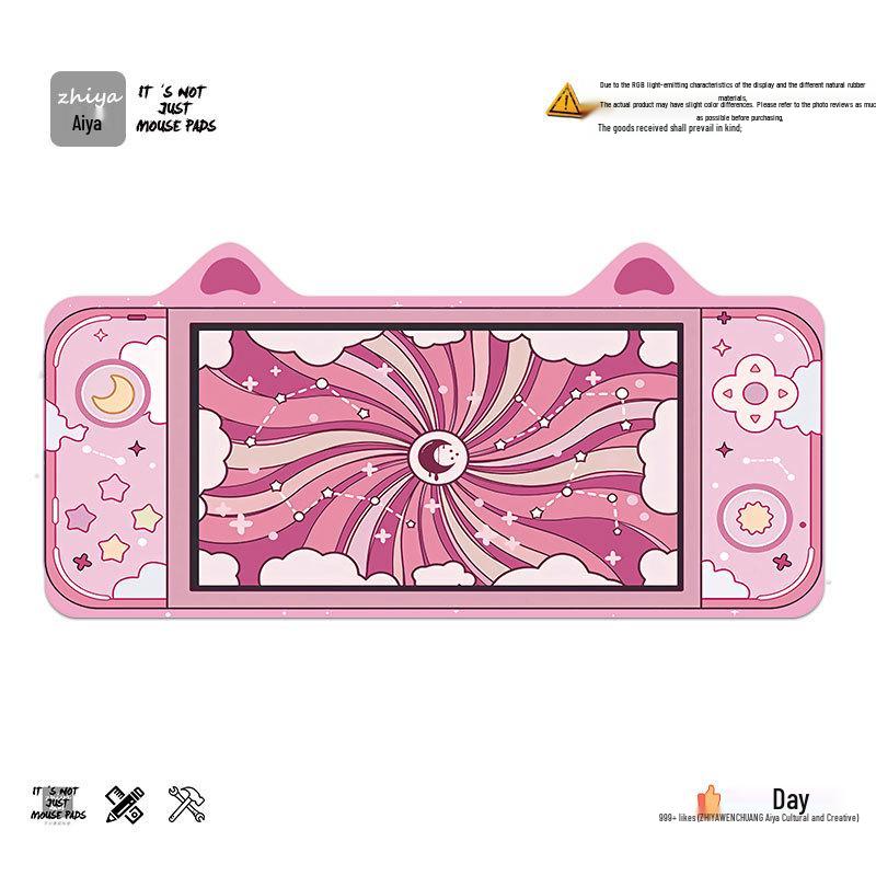 Extra Large Cute Cat Ear Gaming Mouse Pad - Cartoon Keyboard Desk Pad