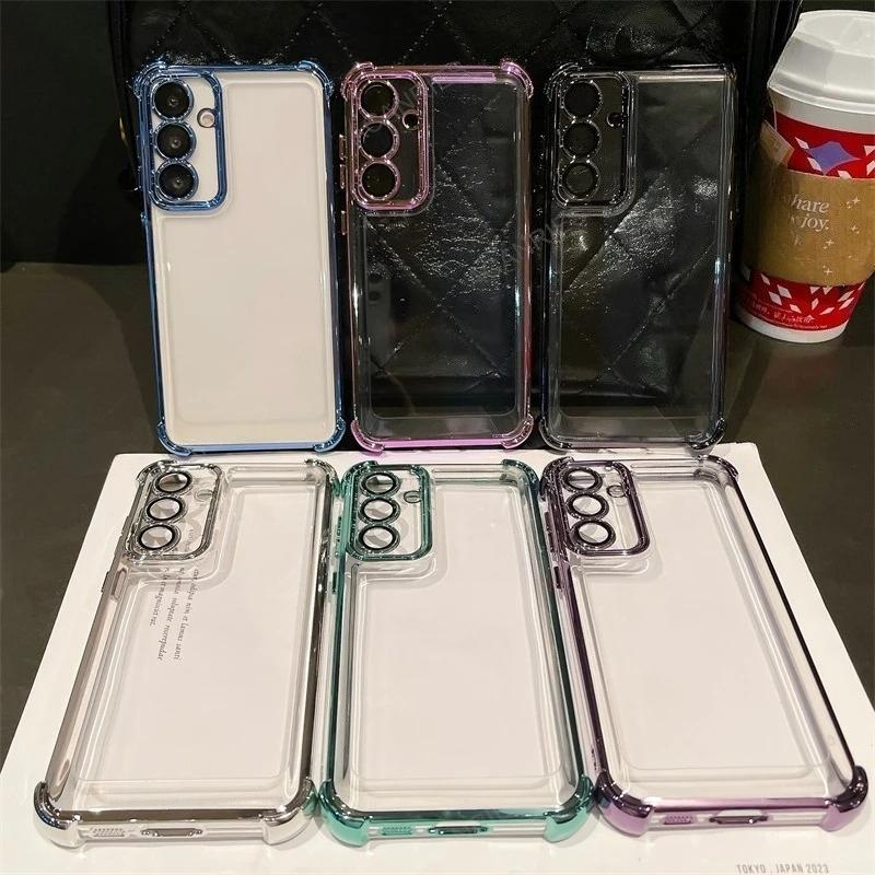Four Corners Shookproof Plating Silicone Soft Case For Samsung Galaxy A17 A56 A36 A73 5G A53 A52 A33 A23 A22 A13 A12 Cover