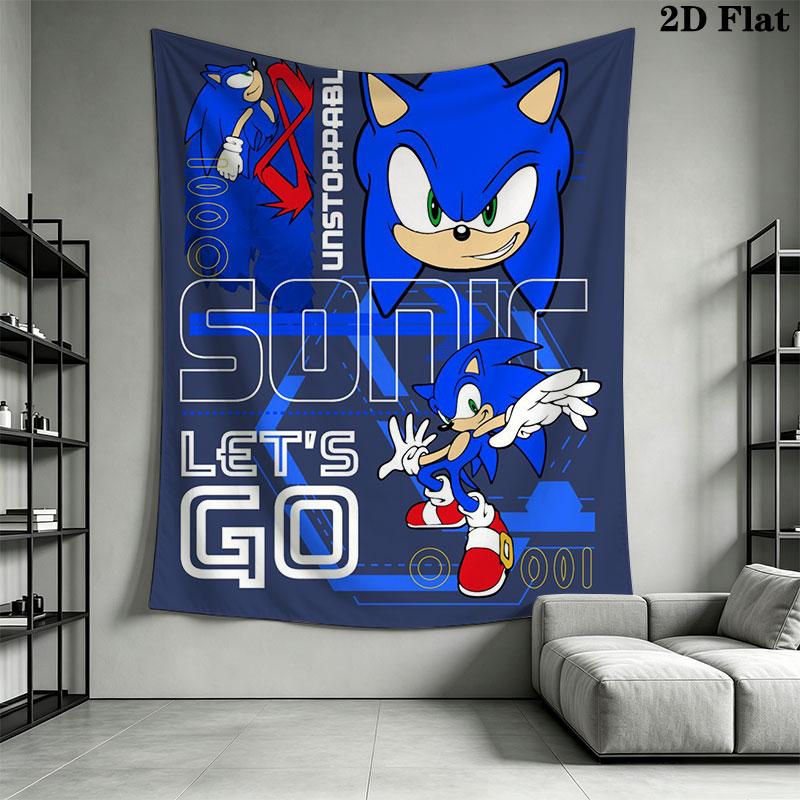 Hedgehog Sonic Bolt Wall Hanging Printed Fabric Blanket Decorative Tapestries for Bedroom Living Room Home Decor