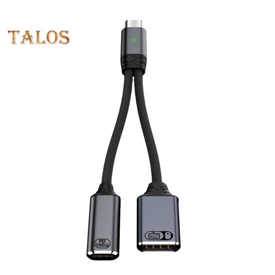 USB-C OTG Lade- und Datenadapterkabel 2-in-1 100 W PD Typ C auf USB 2.0 Konverter Schnelle Ladung und 5 Gbit/s Datenübertragung Nylon geflochten Überspannung