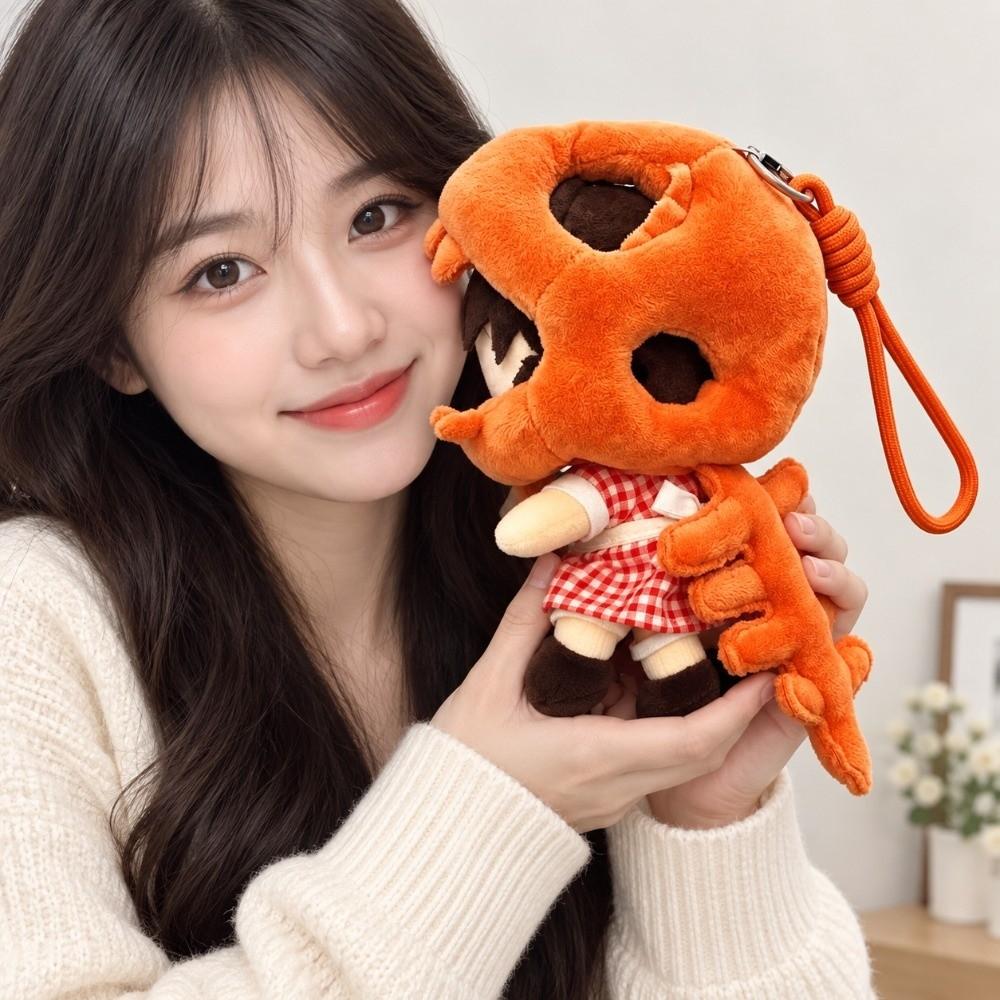 Grey / Pink Dinosaur Skeleton Plush Pendant Plush Hoodie Cotton Doll Clothes Doll Collectors