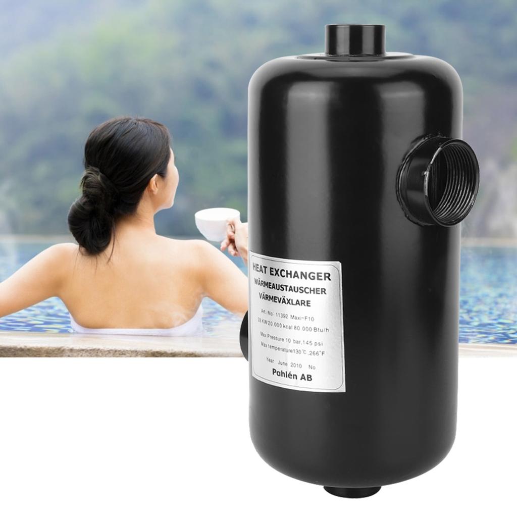 Scambiatore di Calore in Acciaio Inossidabile per Piscina Riscaldatore Termostato per Piscina Accessori per Attrezzatura