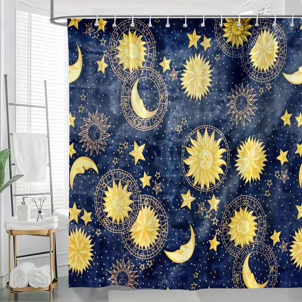 Tenda da Doccia Armonia Celeste: Abbraccia il Design della Notte Stellata, il Tessuto Morbido e le Atmosfere Mistiche per il Tuo Bagno Incantevole