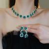 Light luxury diamond-encrusted water drop necklace, fashionable personality, heavy industry neck chain, bridal evening dress, high-end accessories