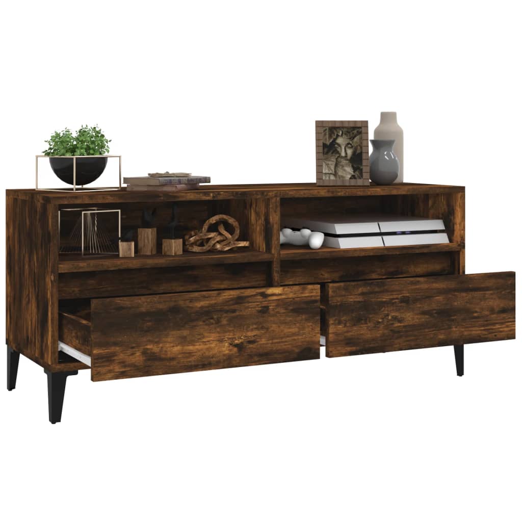 TV Cabinet Smoked Oak 100 x 34.5 x 44.5 cm Engineered Wood