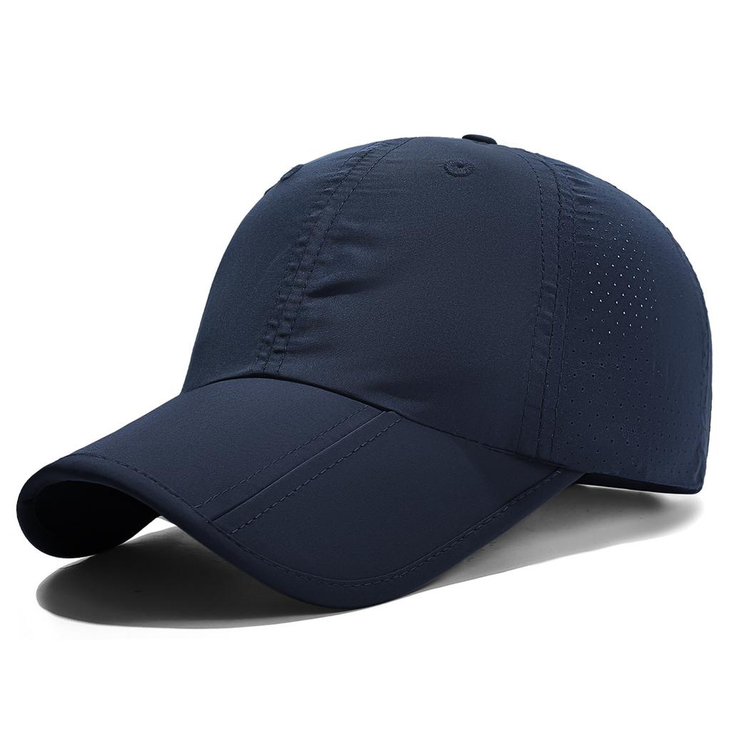 Summer New Quick-dry Three-fold Baseball Cap, Lightweight Perforated Plain Visor Cap, Stylish Sun Hat