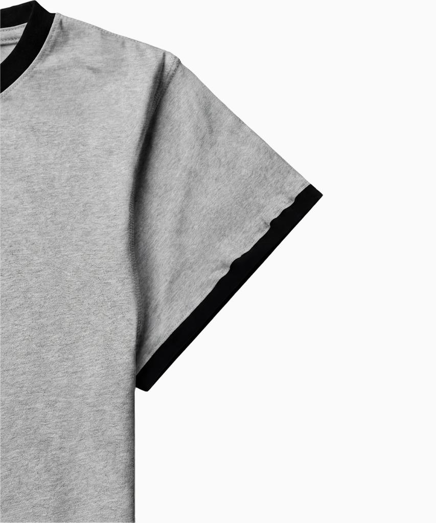 SAINTPAIN Sp Lettering Star Crop Ringer T-Shirt Melange Grey