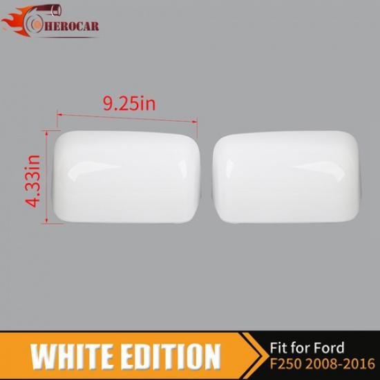 2x White Half Mirror Cover Trim For Ford F250 F350 F450 F550 Superduty 2008-2016