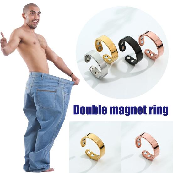 Magnetic Acupressure Ring Zinc Alloy Menopause Ring Hypoallergenic Open Design Ring