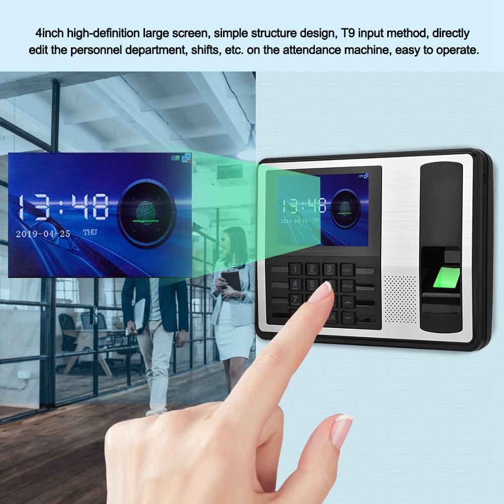 4inch TFT LCD Screen TCP/IP Interface Fingerprint Password Attendance Machine