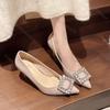 Fashion Comemore Fashion Pointed Toe Patent Leather Office Pumps Women Autumn Sexy High Heel Party Shoes Crystal Buckle Dress Pumps
