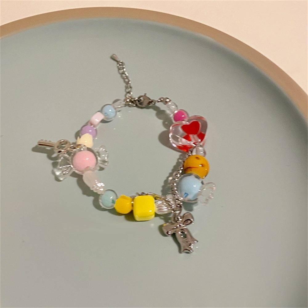 

Y2k Rainbow Candy Beaded Choker Necklace Women Boho Beads Cherry Pendant Necklaces Vintage Irregular Girl Necklace Jewelry Gifts