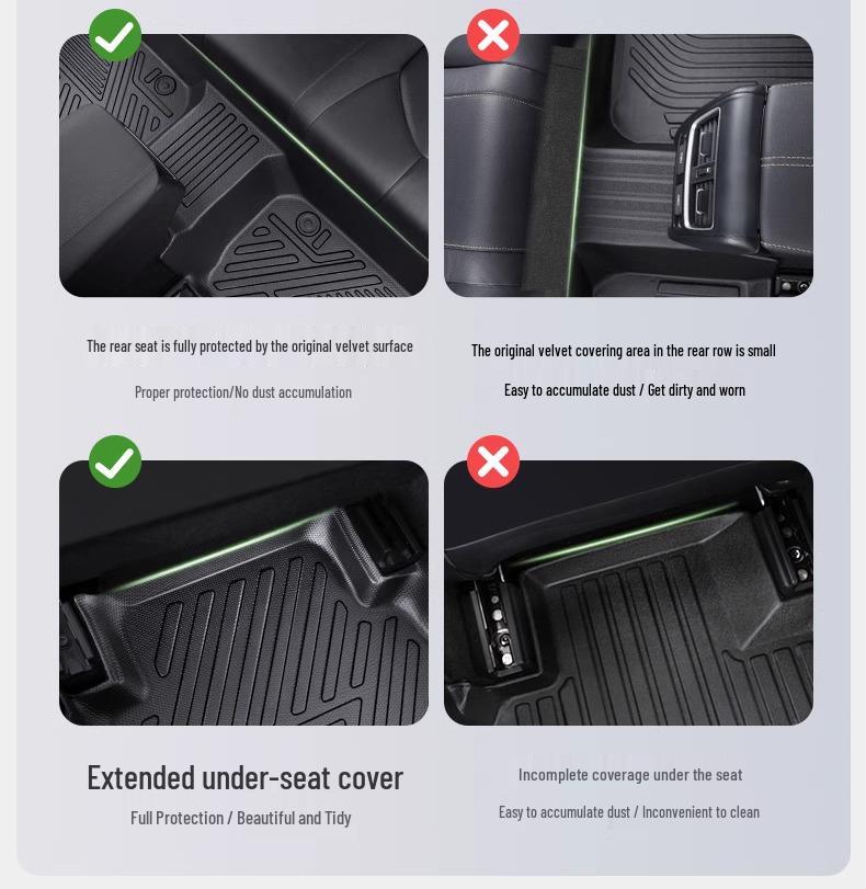Volkswagen Teramont X Floor Mats, 17-24 Models, Fully Enclosed 7-Seater TPE