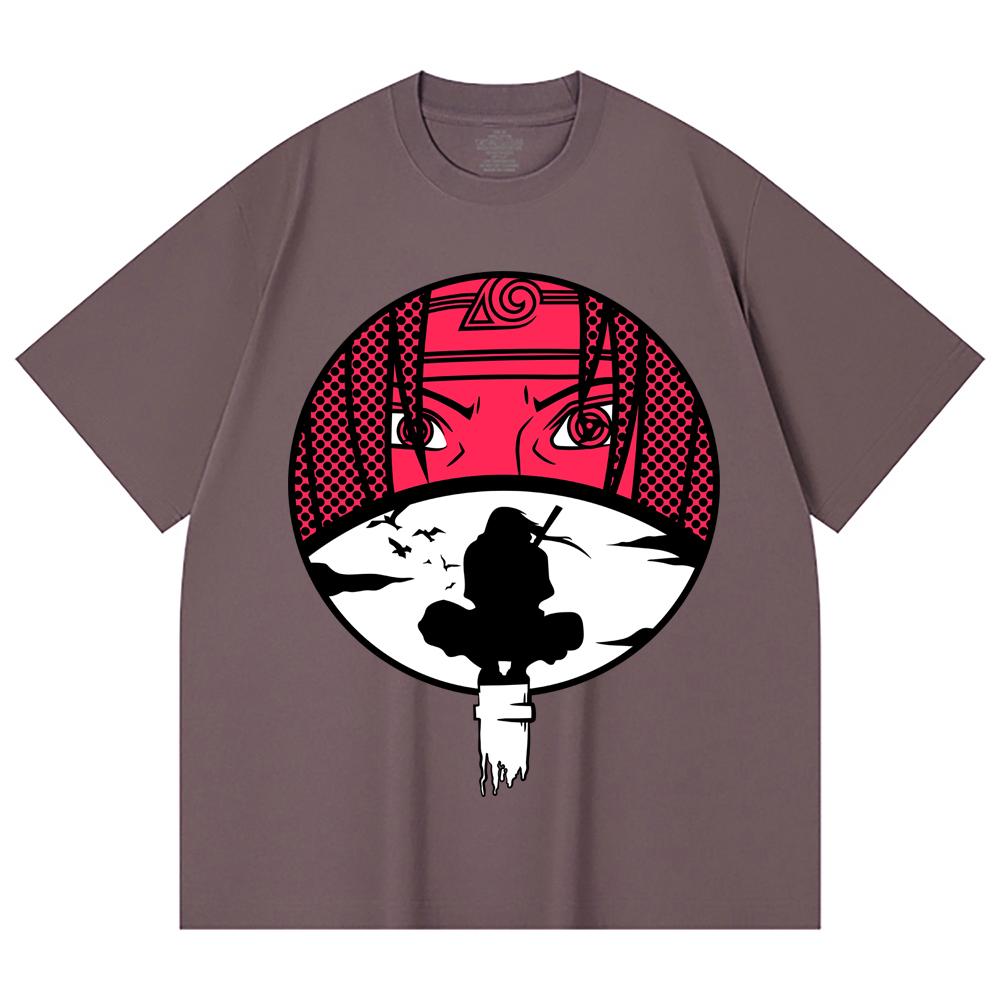 230 Gsm 100% Cotton Naruto V8 Itachi Print Unisex Heavy Cotton T Shirt