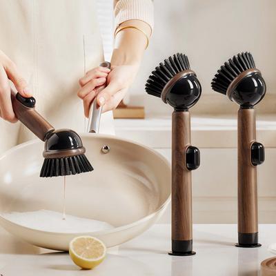 Topfbürste Ergonomischer Griff Langer Stiel Küchenreinigungsbürste mit integriertem Spülmittel