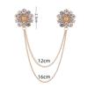High Quality Rhinestone Flower Brooch Korean Tassel Chain Suit Collar Pins Corsage Fashion Wedding Party Jewelry Accessory