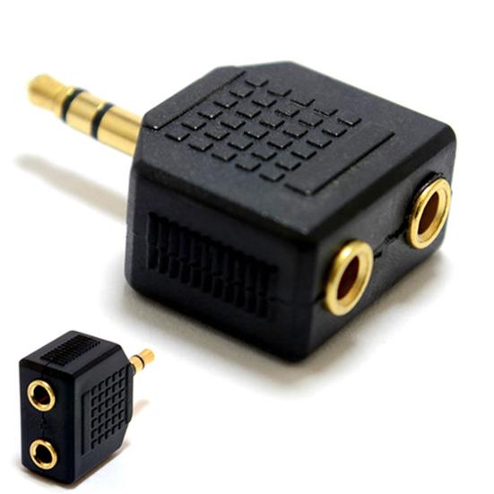 Adaptador de cable de audio para dispositivos de audio portátiles que conectan divisor de audio en Y compacto de 3,5 mm de 1 a 2 para parejas