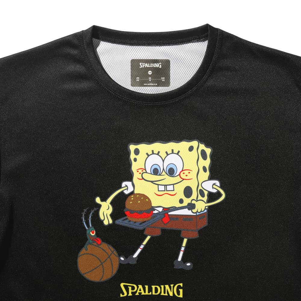 Spalding Junior SpongeBob Krabby Party T-Shirt, Black, Size 150 (SJT25067S)