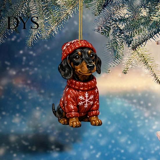 Cute Animal Hanging Pendant 2026 Dachshund Advent Calendar, 24 Days Acrylic Baseball Dog Figures Ornaments for Tree Christmas Countdown Collectible