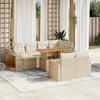 Vidaxl 11-Cz. Garden Furniture Set With Cushions, Beige, Poly Rattan