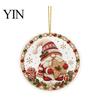 Office Holiday Decorations Christmas Acrylic Hanging Ornament, 2D Flat Double Side Printed Home Decor Santa Snowman Pendant for Tree Window, Festive