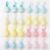 24Pcs Multicolor Easter Egg Ornaments Cute Handmade Hanging Ornaments Rabbit Egg DIY Craft Easter Party Decorations