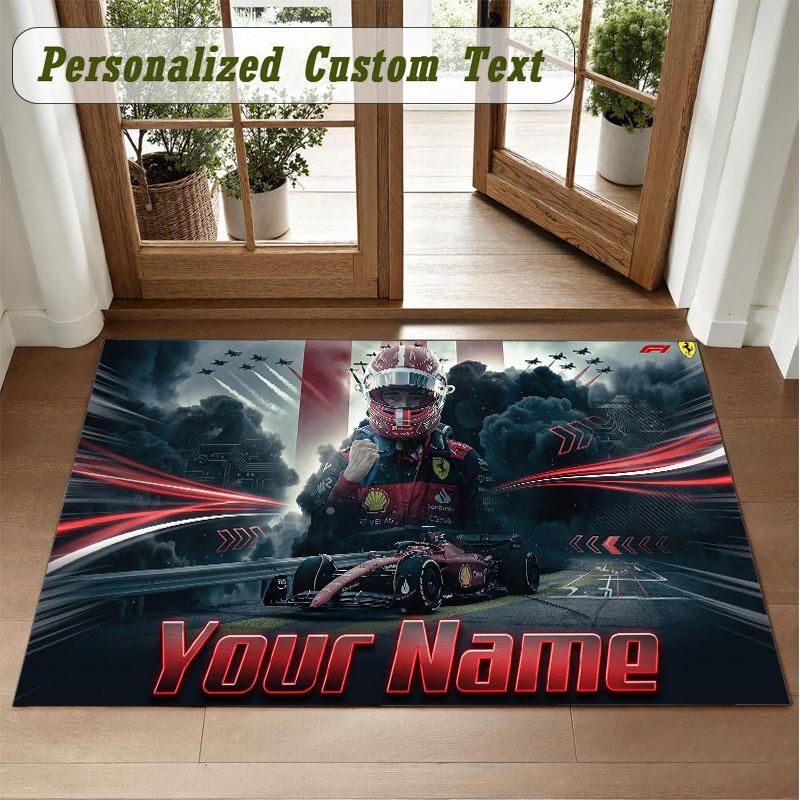 Crystal Velvet Square Rug Custom NameCharles Leclerc Pattern Non Slip Home Floor Decor Rug