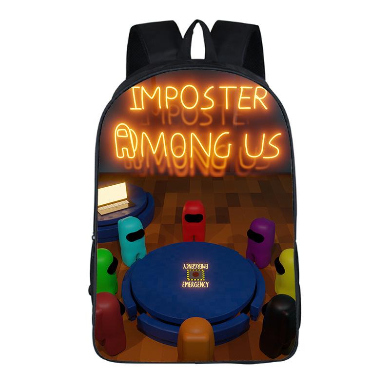 Among Us Game Merchandise Children'S Backpack Oxford Cloth Large Capacity School Bag Backpack