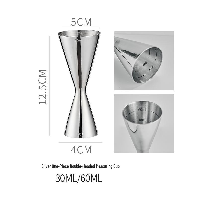 Double-Headed Stainless Steel 304 Gold Ring Jigger with Scaled Measuring Cup for Cocktails