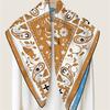 POBING Manual Hand Rolled Twill Silk Scarf Women Animals Double Print Square Scarves Wraps Echarpes Foulards Femme Hijab 90CM