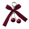 Stylish Love Cherrys Pendant Bowknot Keychain Accessory Stylish Key Holder for Women Sturdy Alloy Car Key Pendant