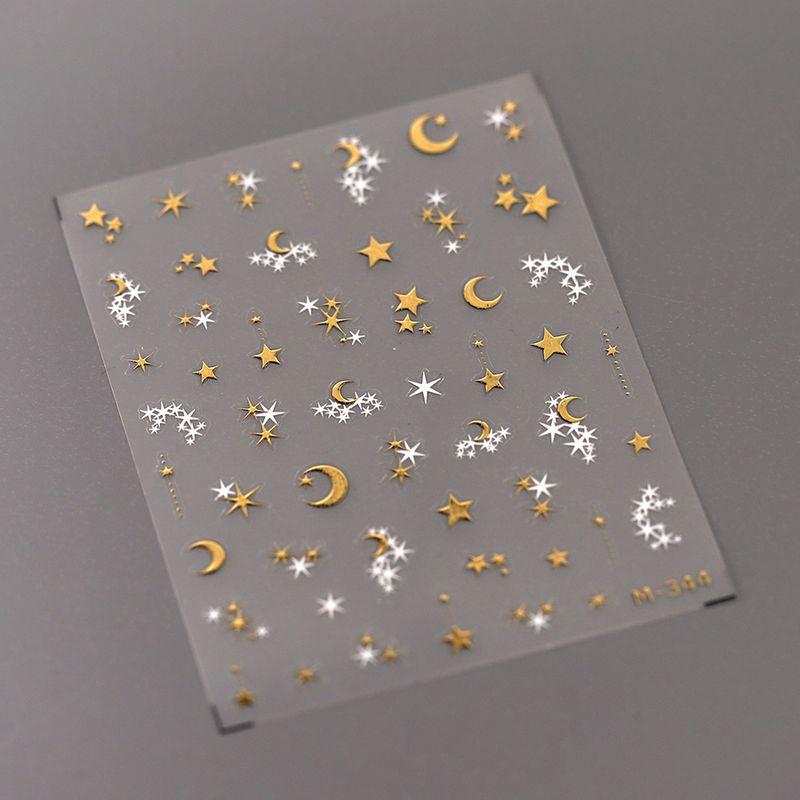 

Qiji Bronzing and Silver Plating Star Moon Nail Stickers Waterproof Nail Sticker Decorative Decals Ornament M344 345 M344 Bronzing