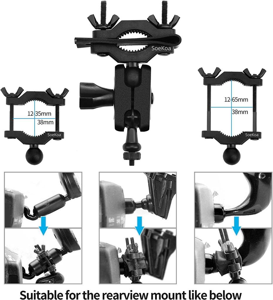 Universal Car Dash Cam Mount Bracket, Shark Fin Rearview Mirror Mount with 16 Adapters, Compatible with Most Dash Cams